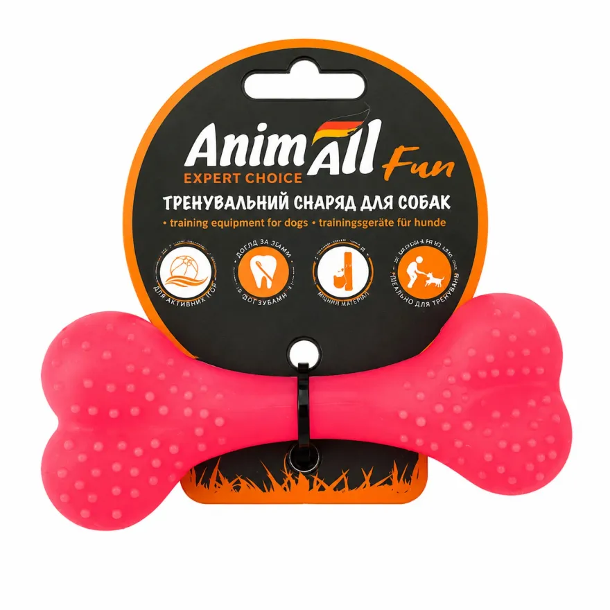 Іграшка для собак AnimAll Fun Кістка коралова 12 см