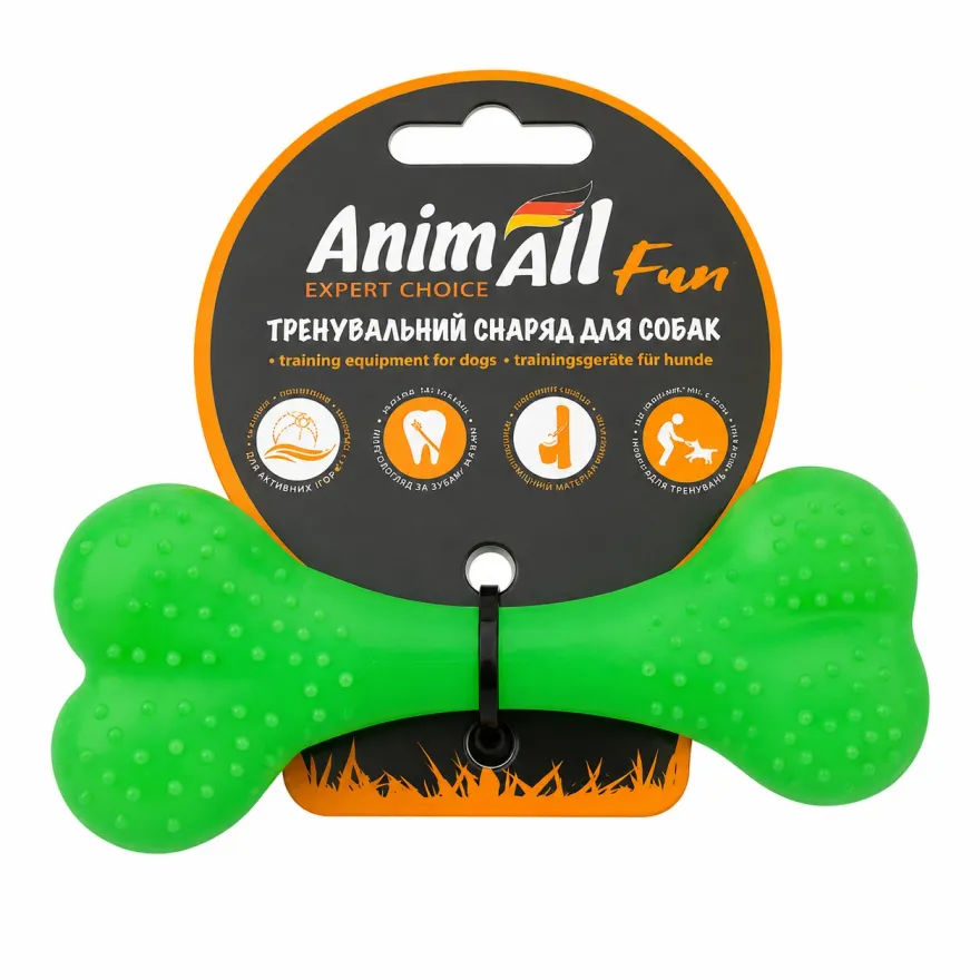 Іграшка для собак AnimAll Fun Кістка зелена 12 см