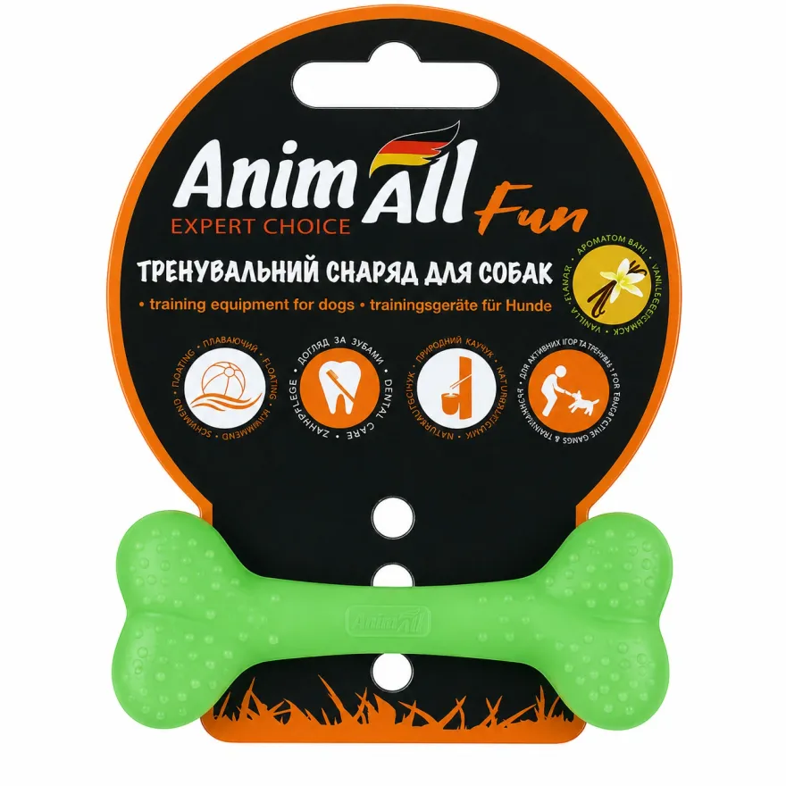 Іграшка для собак AnimAll Fun Кістка зелена 8 см