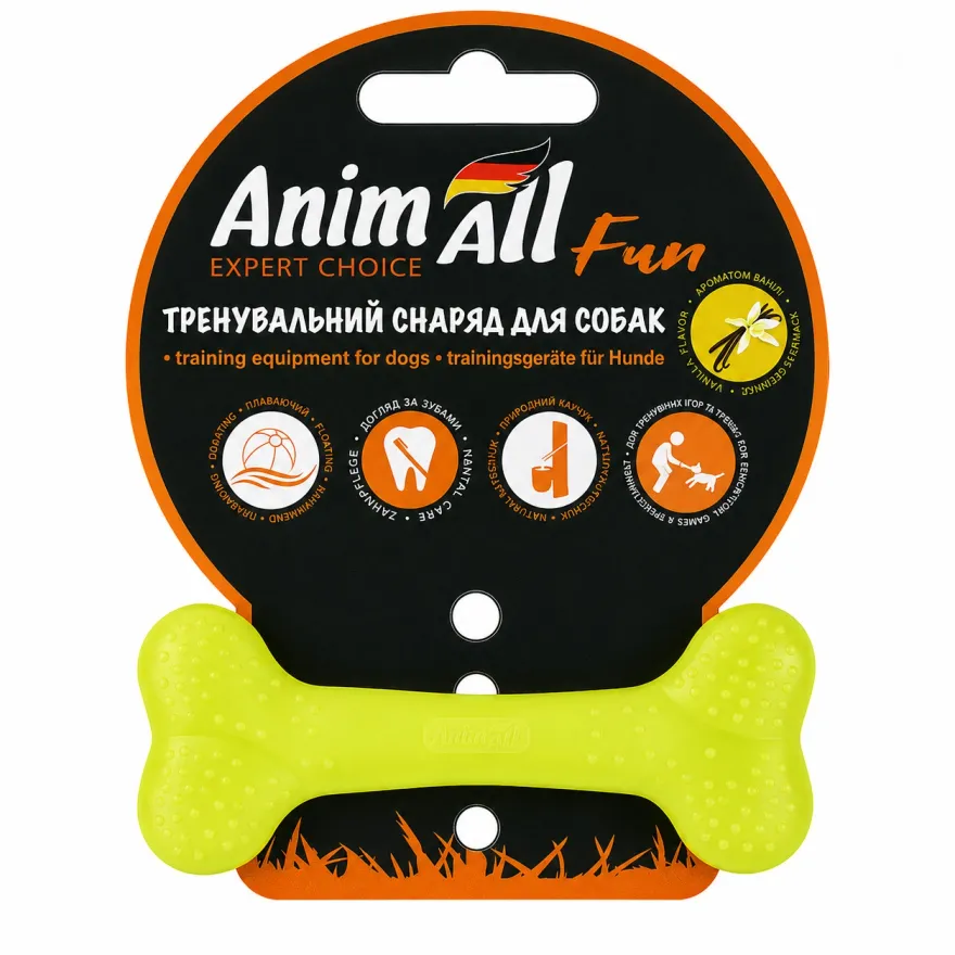 Іграшка для собак AnimAll Fun Кістка жовта 8 см