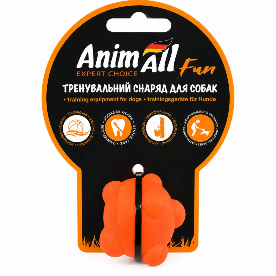 Іграшка для собак AnimAll Fun Куля молекула помаранчева 3 см