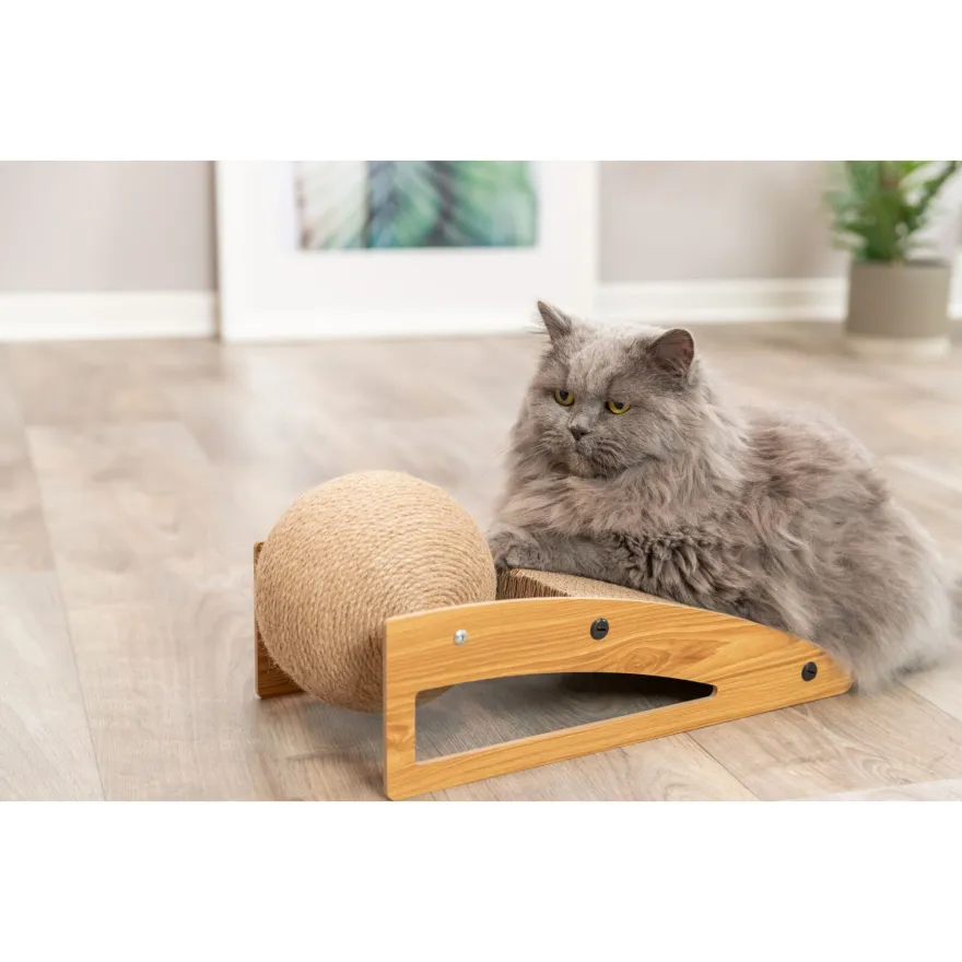 Кігтеточка для котів Trixie Scratching Ramp with Ball картон і джут 40х17х20 см