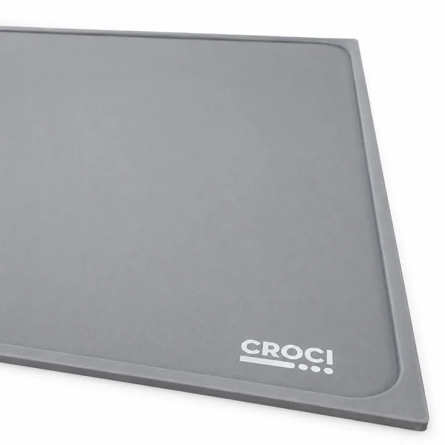 Килимок під миски Croci Stilla cиліконовий сірий 45,5x33,5 см