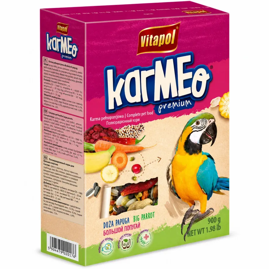 Корм для великих папуг Vitapol Karmeo Premium 900 г