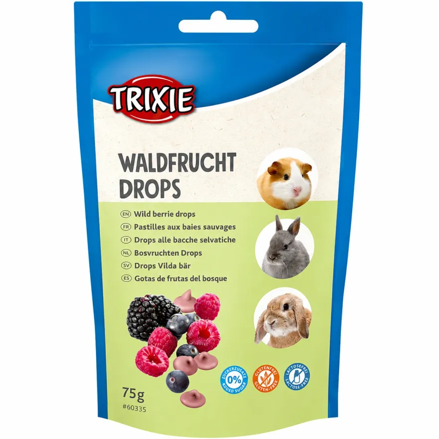 Ласощі для гризунів Trixie Drops with Wild Berry Дропси з лісових ягід, з вітамінами та мінералами 75 г