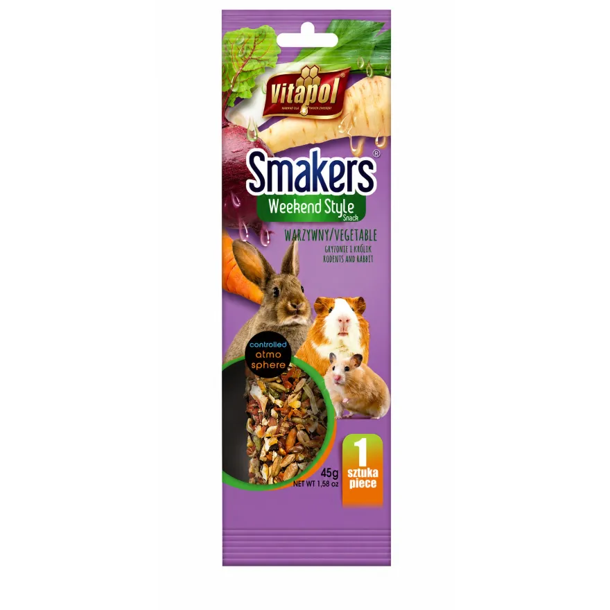 Ласощі для гризунів Vitapol Smakers Weekend Style Паличка з овочами 1 шт 45 г