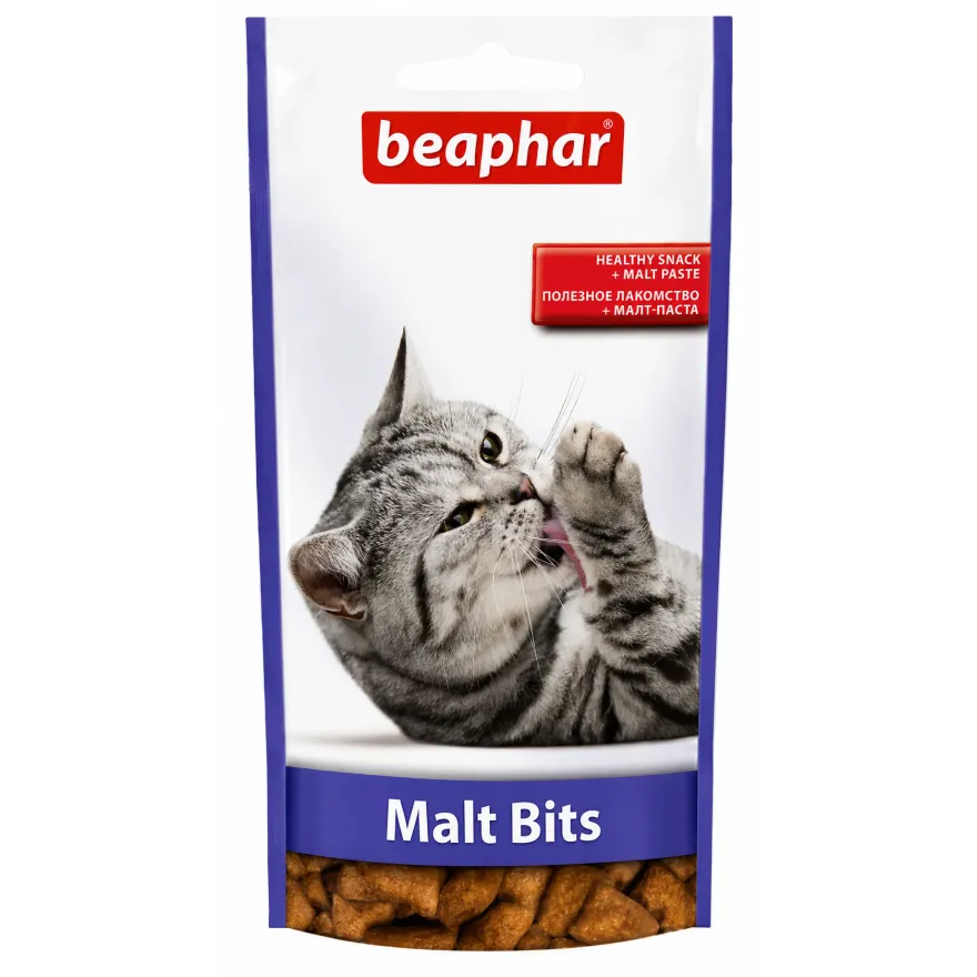 Ласощі для котів Beaphar Malt Bits Подушечки з мальт-пастою 35 г