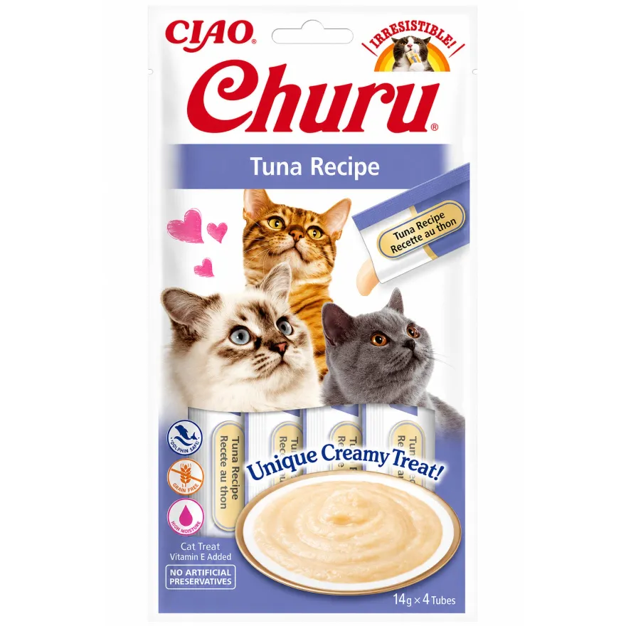 Ласощі для котів Inaba Churu Кремовий мус з тунцем 4*14 г