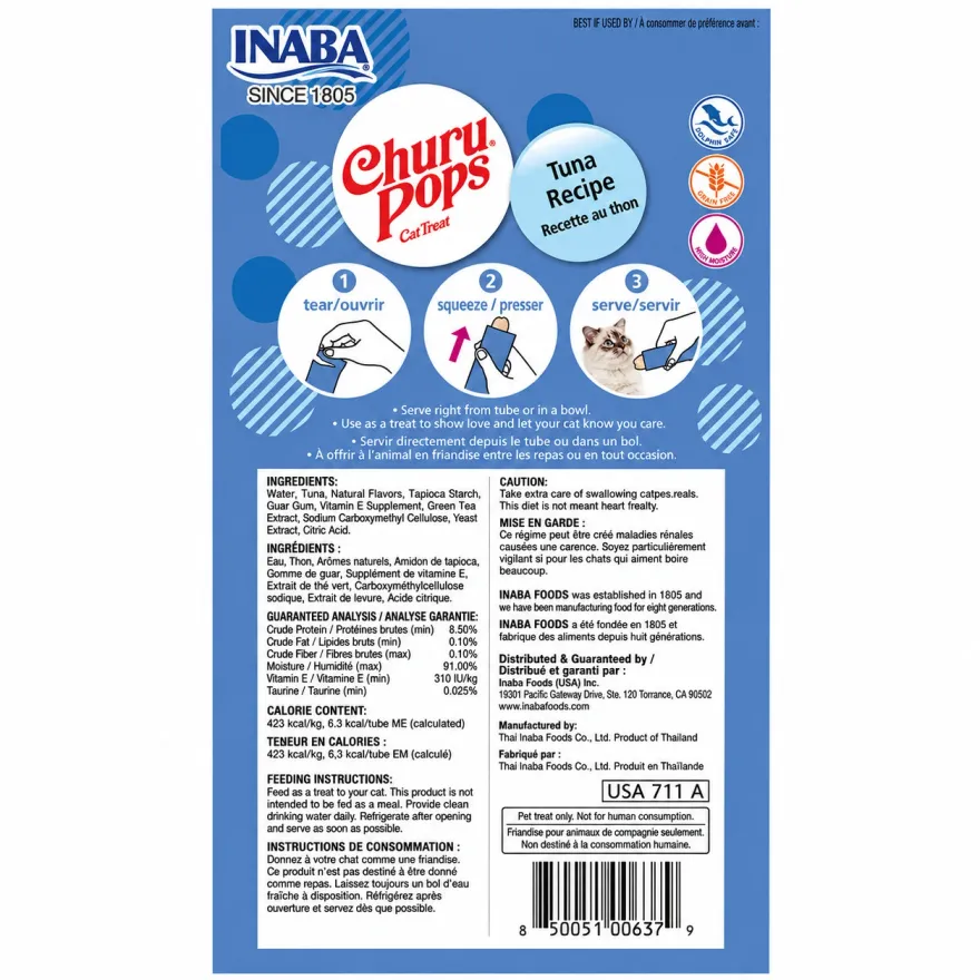 Ласощі для котів Inaba Churu Pops Вершкове желе з тунцем 4*14 г