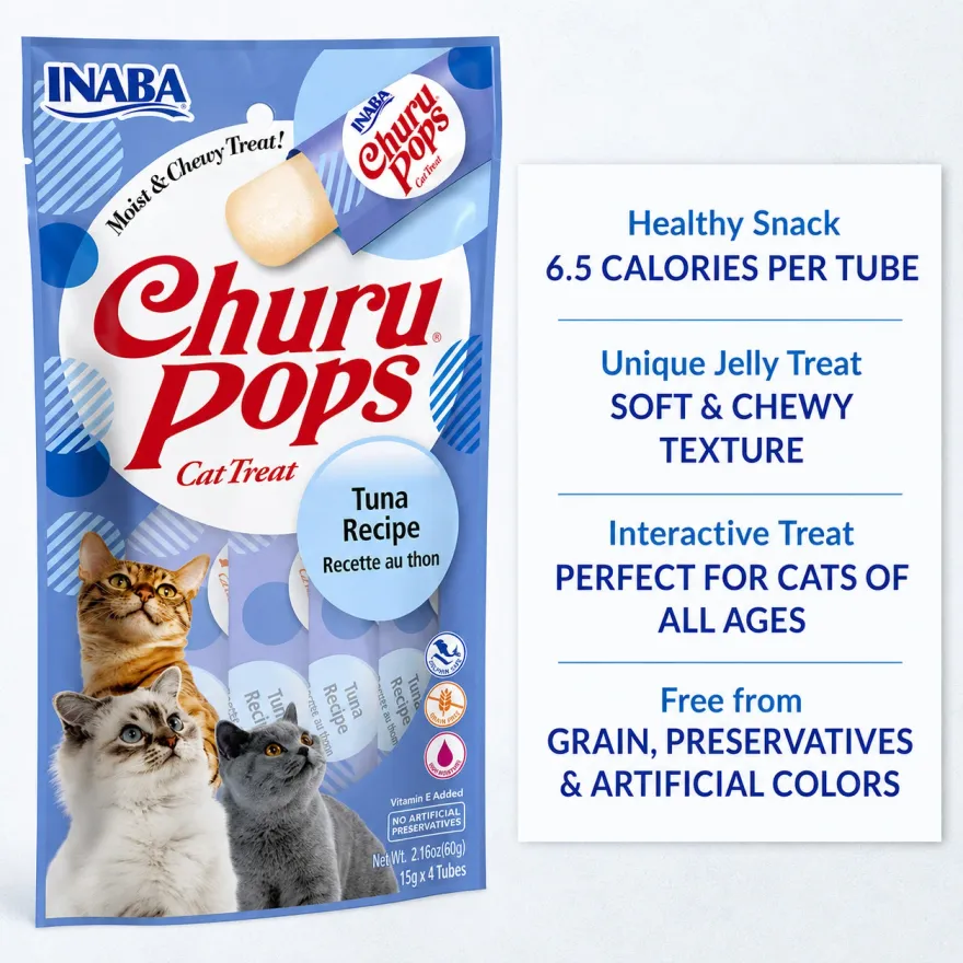 Ласощі для котів Inaba Churu Pops Вершкове желе з тунцем 4*14 г