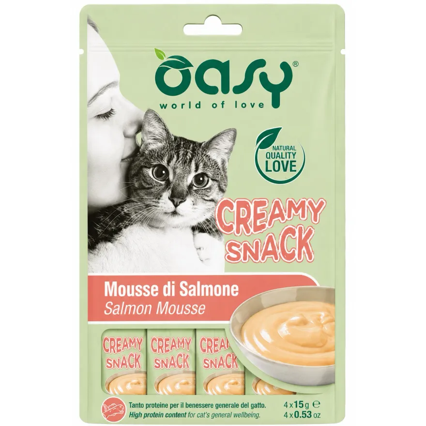 Ласощі для котів OASY CAT Сreamy Кремовий мус з лососем 4*15 г