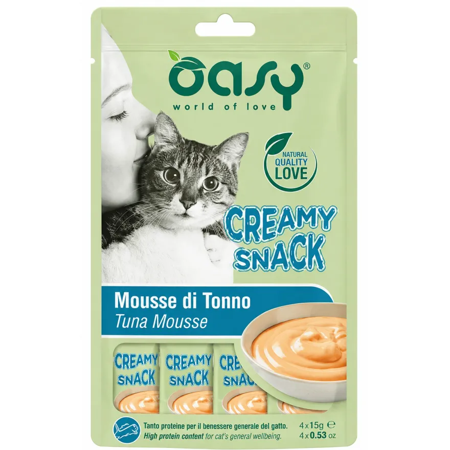 Ласощі для котів OASY CAT Сreamy Кремовий мус з тунцем 4*15 г