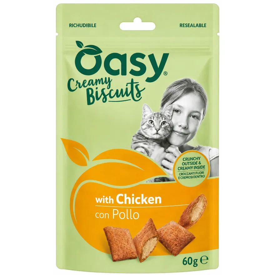 Ласощі для котів OASY CAT Treats Подушечки з куркою 60 г