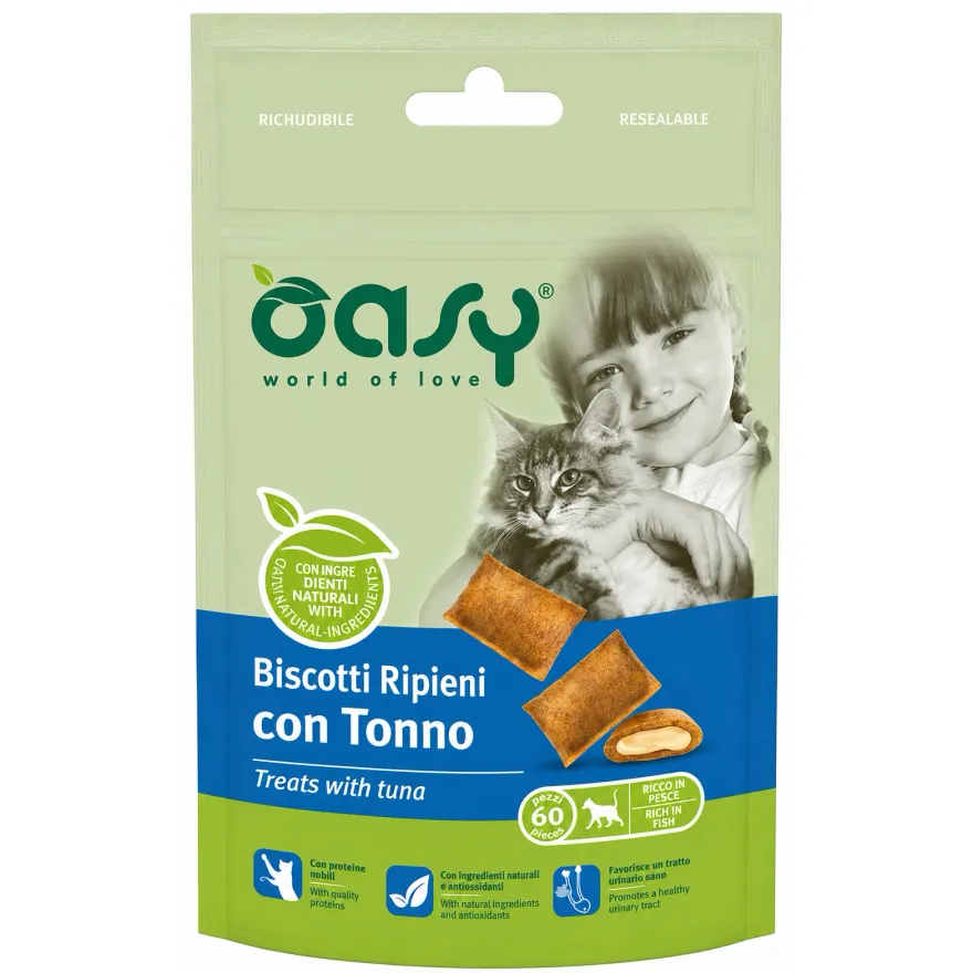 Ласощі для котів OASY CAT Treats Подушечки з тунцем 60 г