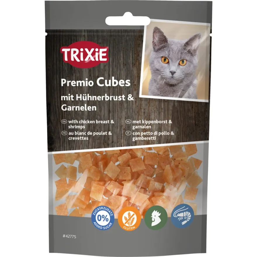 Ласощі для котів Trixie Premio Cubes Chicken Breast & Shrimps Кубики з курячою грудкою та креветками 50 г