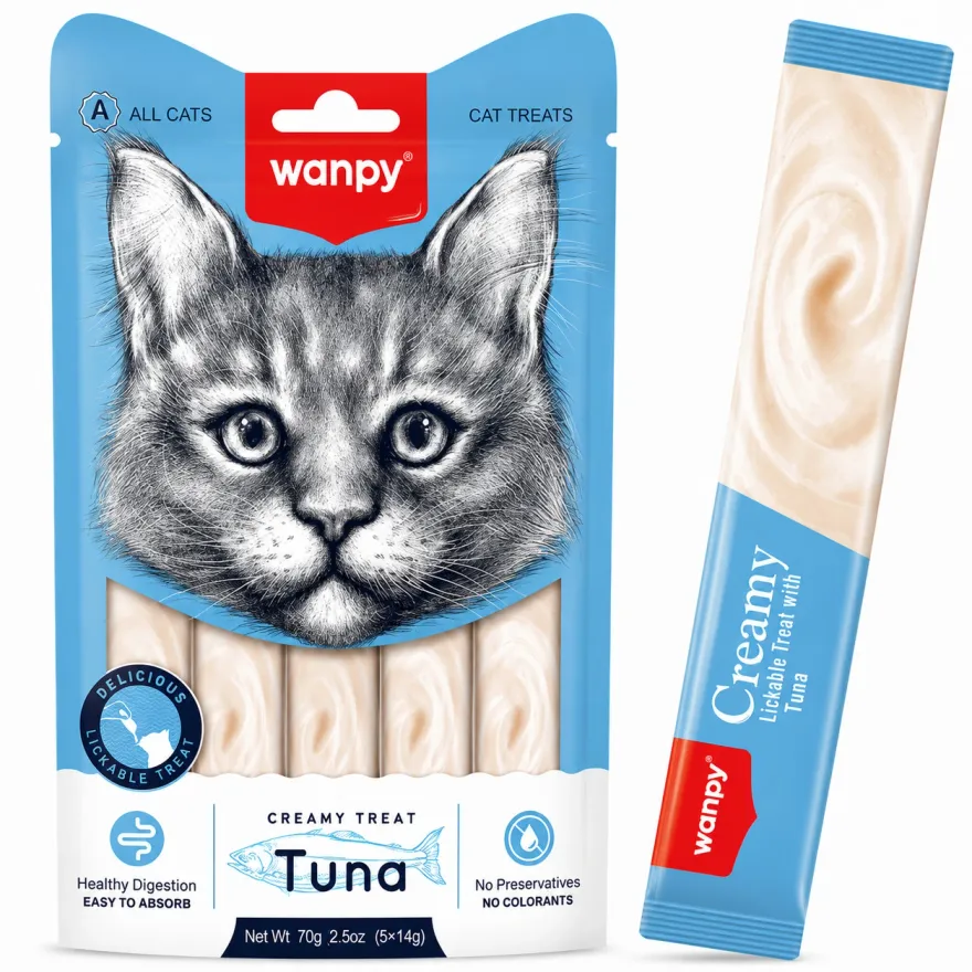 Ласощі для котів Wanpy Creamy Treat Кремовий мус з тунцем 5*14г