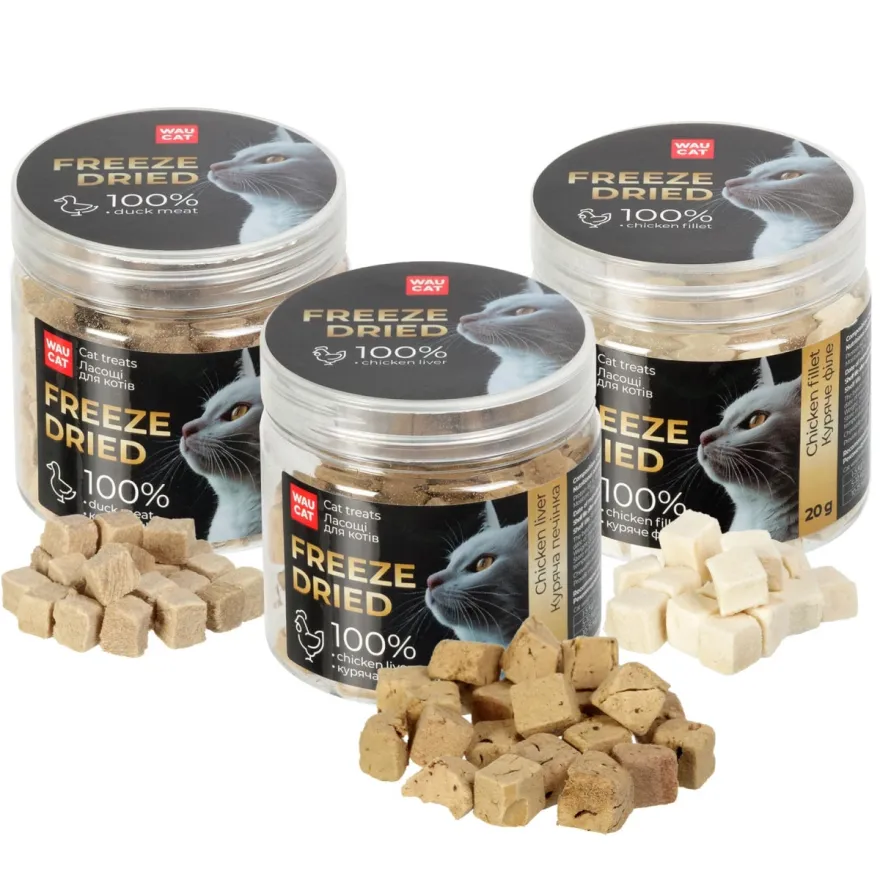 Ласощі для котів WAUCAT Treats Freeze dried Duck Meat Качине м'ясо 20 г