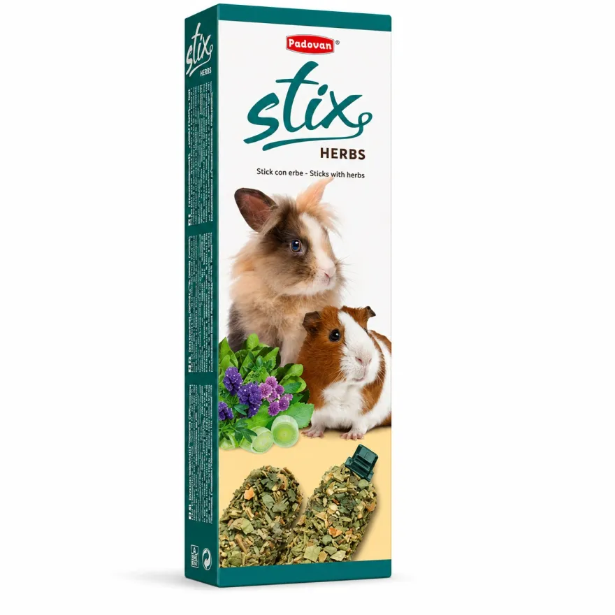 Ласощі для кроликів, шиншил та морських свинок Padovan Stix Herbs Coniglietti Палички з шпинатом та люцерною 2 шт 100 г Ласощі для кроликів, шиншил та морських свинок Padovan Stix Herbs Coniglietti Палички з шпинатом та люцерною 2 шт 100 г