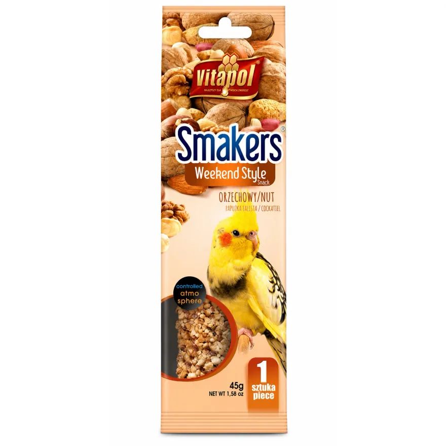 Ласощі для німф Vitapol Smakers Weekend Style Паличка з горіхами 1 шт 45 г