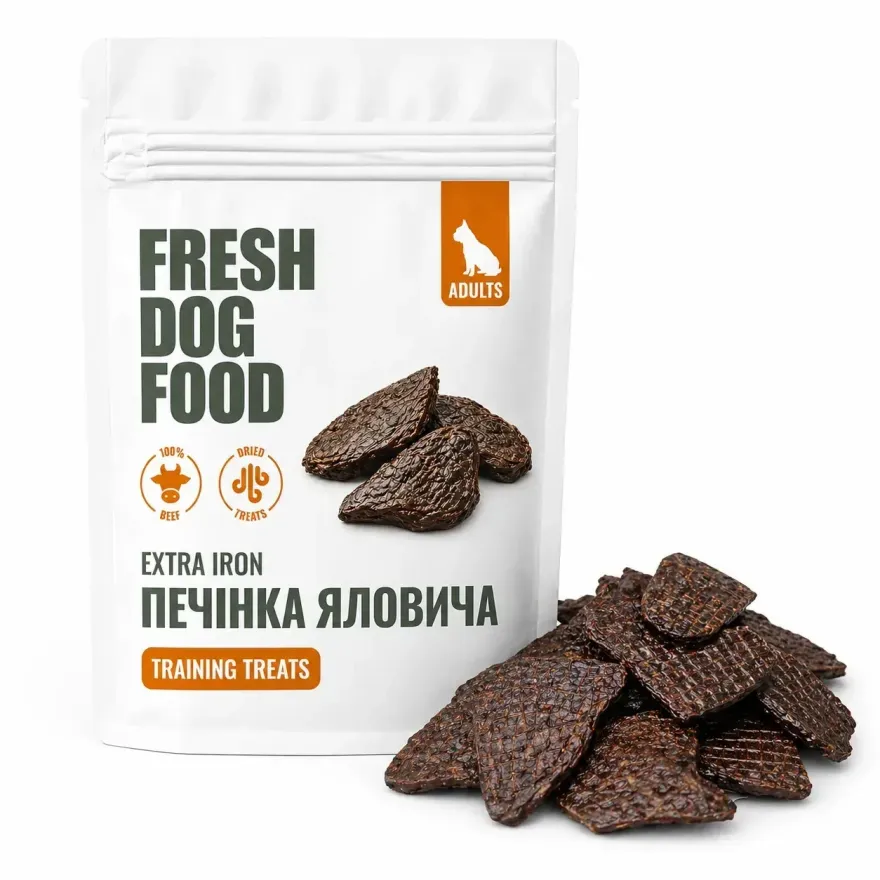 Лакомства для собак Fresh Dog Food Печень говяжья 250 г
