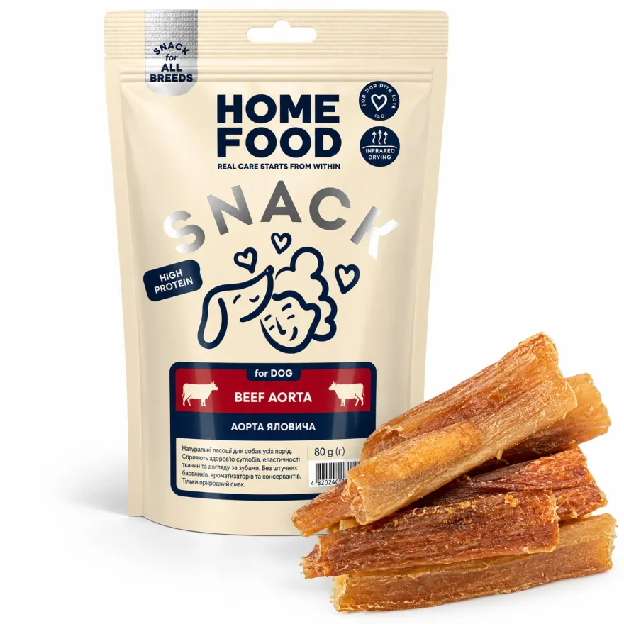 Ласощі для собак Home Food Аорта яловича 80 г