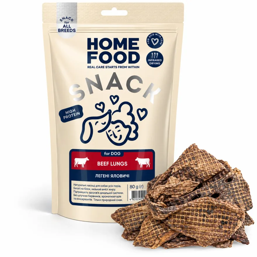 Ласощі для собак Home Food Легені яловичі 80 г