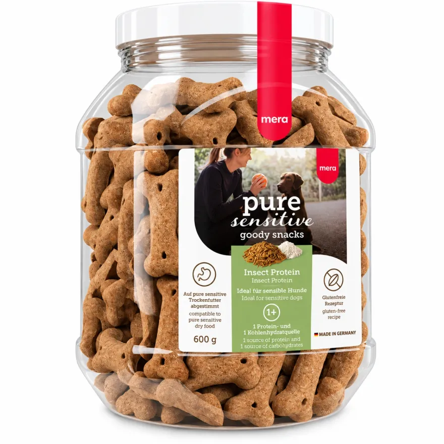 Ласощі для собак Mera Pure Sensitive Insect Protein Печиво з білком комах та рисом 600 г