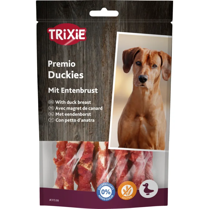 Ласощі для собак Trixie Premio Duckies with Duck Breast Кальцієві кісточки з качиною грудкою 100 г Ласощі для собак Trixie Premio Duckies with Duck Breast Кальцієві кісточки з качиною грудкою 100 г