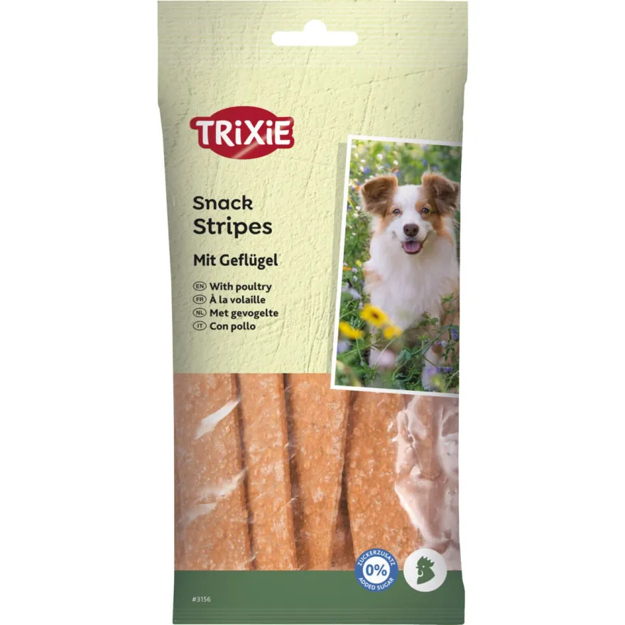 Ласощі для собак Trixie Stripes Пастилки з птицею 12 см 10 шт / 100 г