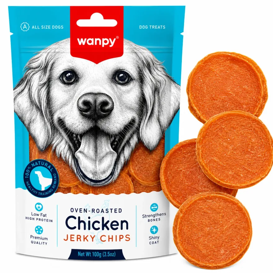 Лакомства для собак Wanpy Chicken Jerky Chips Чипсы из вяленой курицы 100 г
