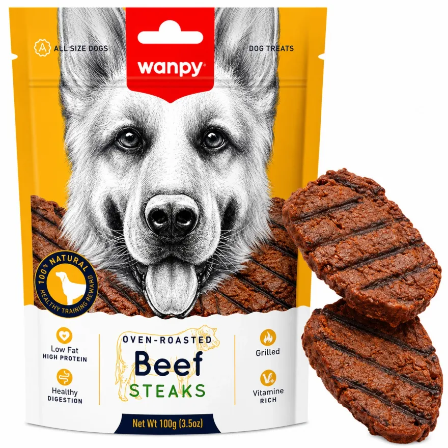Лакомства для собак Wanpy Grilled Beef Steak Говяжий стейк-гриль с курицей 100 г