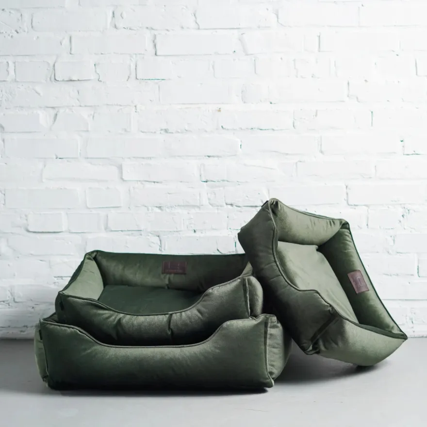 Лежак Harley&Cho Dreamer велюр Green L зелений 90*60 см