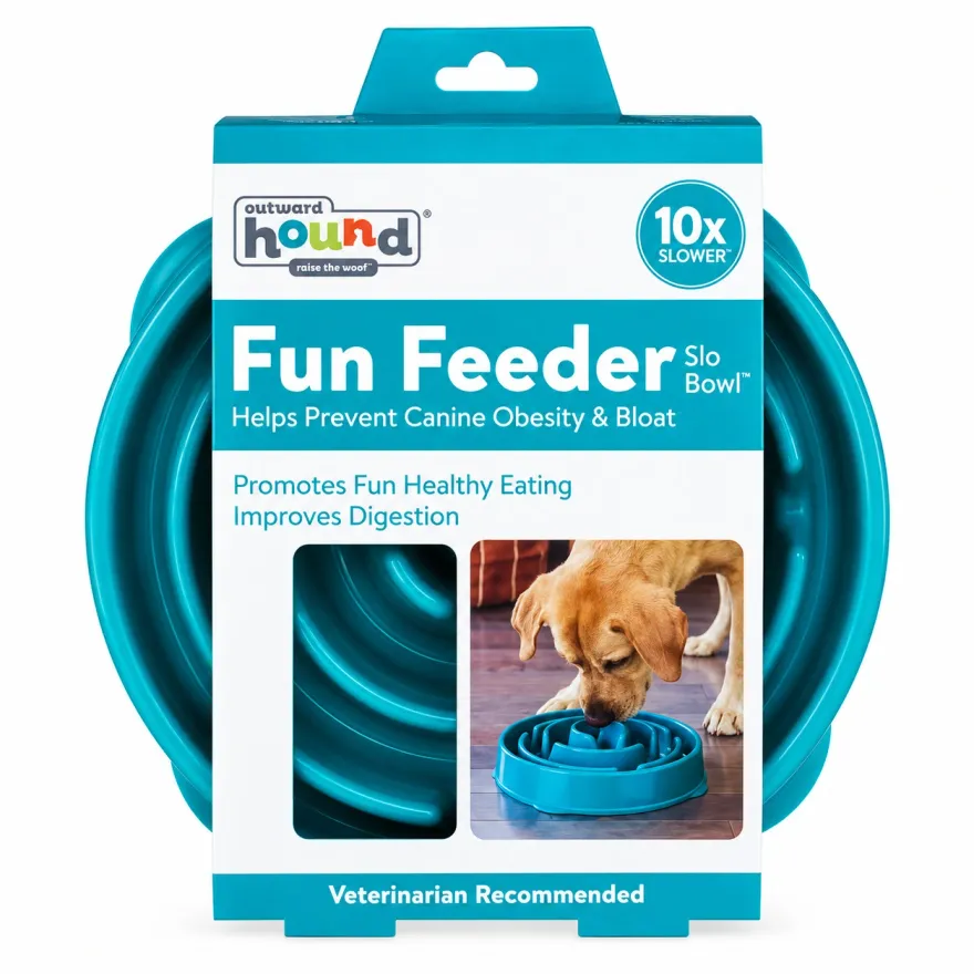 Миска для повільного харчування Outward Hound Fun Feeder Drop велика бірюзова 27,5 см