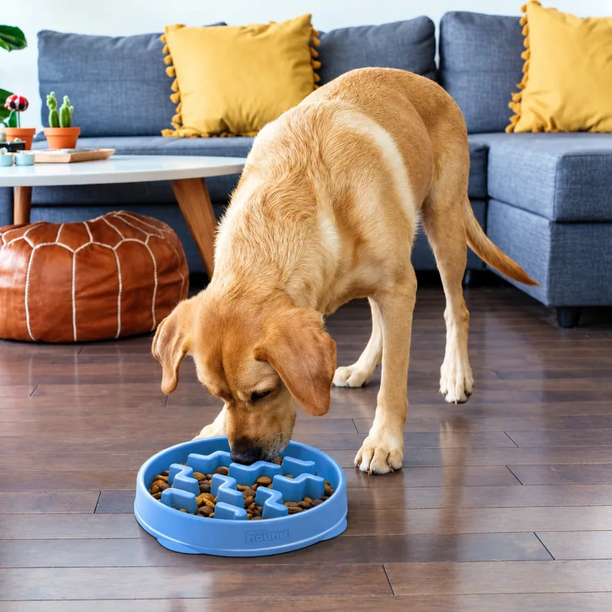 Миска для медленного питания Outward Hound Fun Feeder тетрис средняя синяя