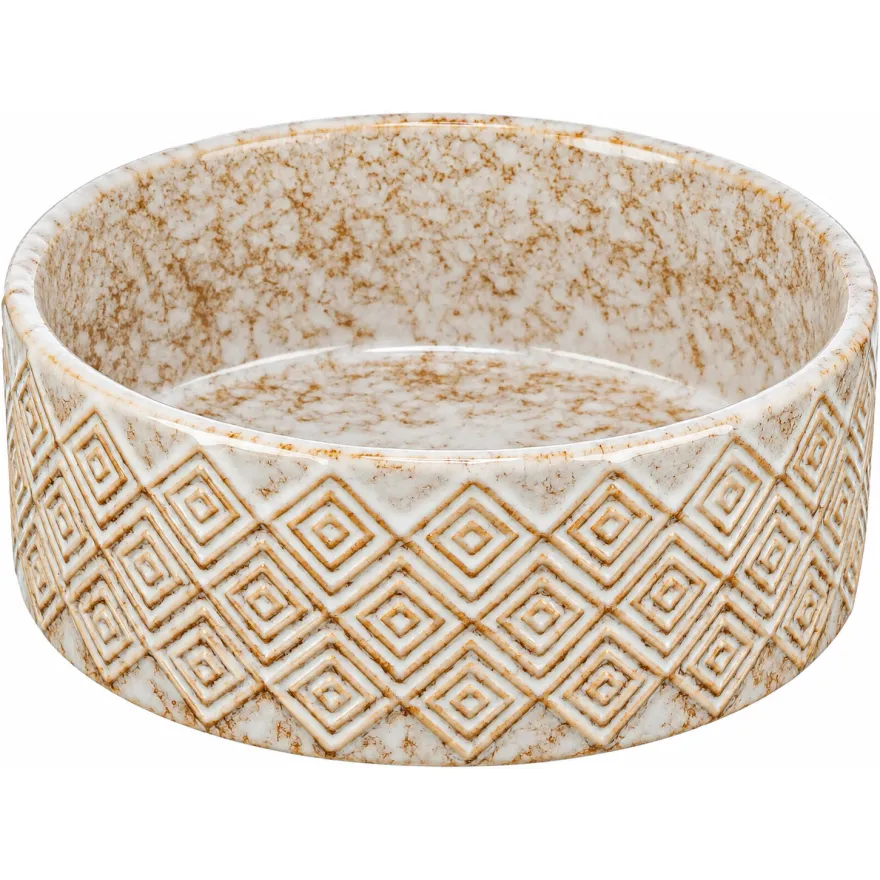 Миски на подставке для собак Trixie Bowl Set Ceramic/Bamboo керамика/бамбук 2*300 мл 12см белый
