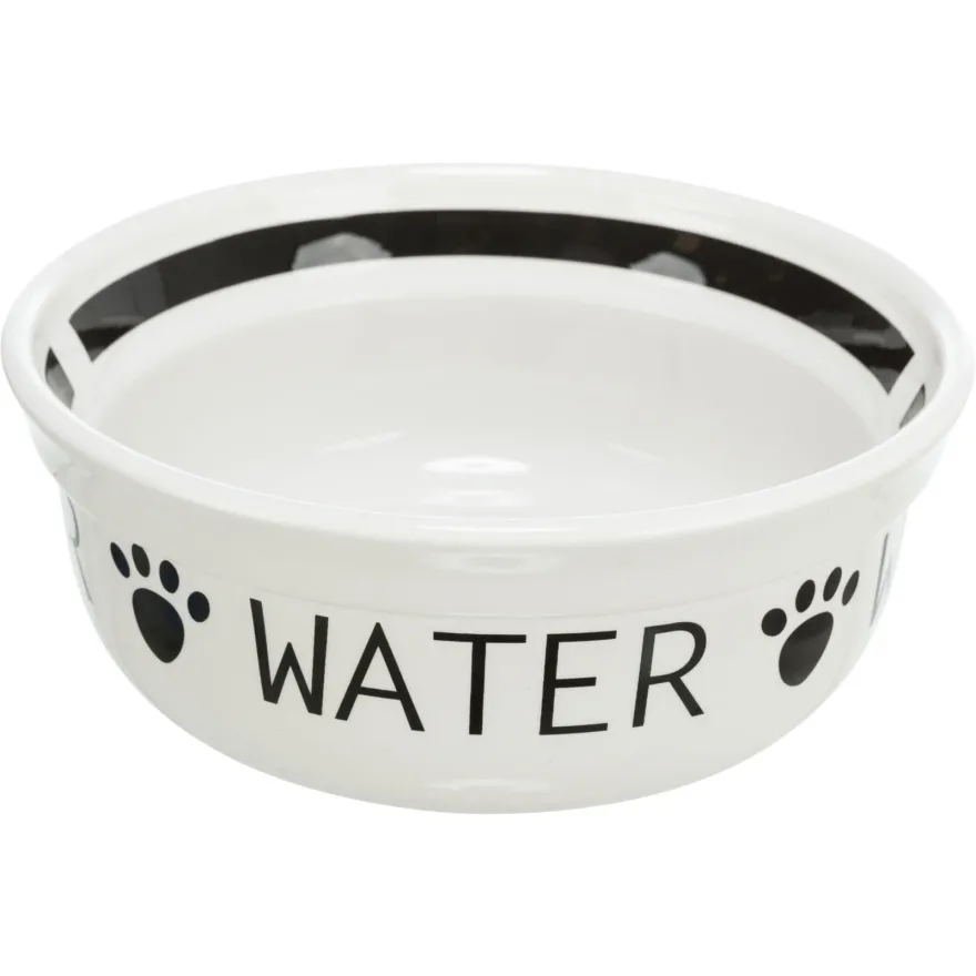 Миски на подставке для собак Trixie Bowl Set Eat on Feet металл/керамика белые 2*600 мл / 9 см