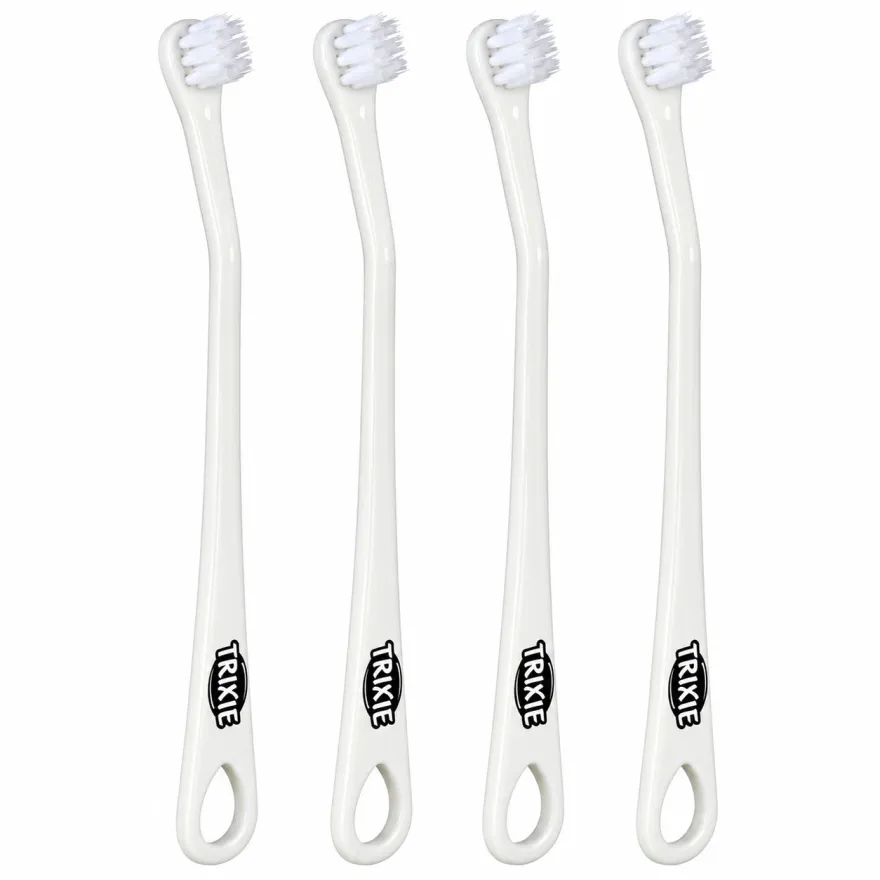 Набір зубних щіток Trixie Tooth Brush Set для котів і малих собак 15 см, 4 шт