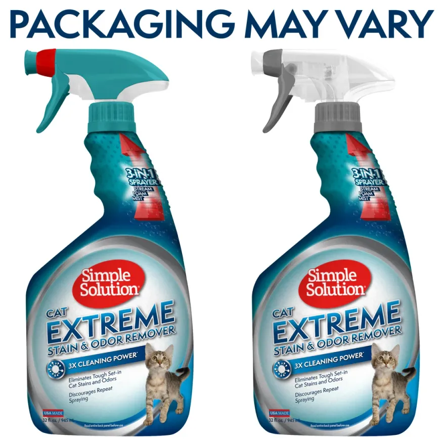 Надпотужний засіб Simple Solution Extreme Cat Stain & Odor Remover для видалення плям і нейтралізації запахів котячої сечі 945мл