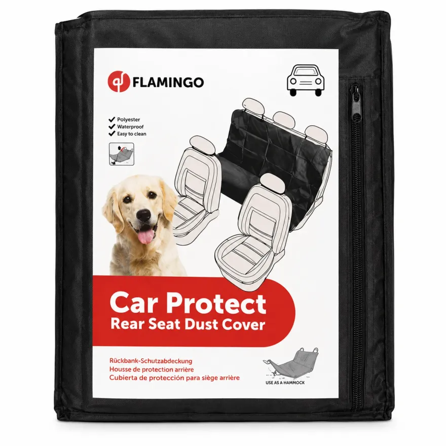 Накидка на сидіння в авто для тварин Flamingo SEAT COVER поліестер чорна 156х128 см