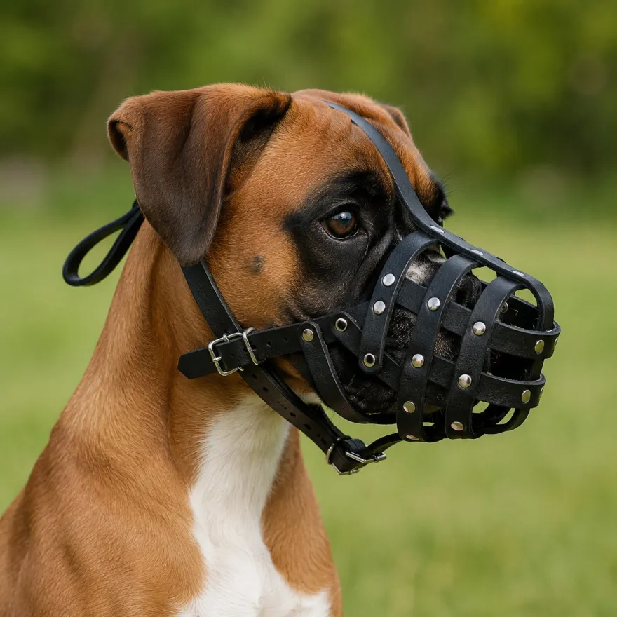 Намордник для собак CoLLaR твердий шкіряний №1 33*5 см чорний