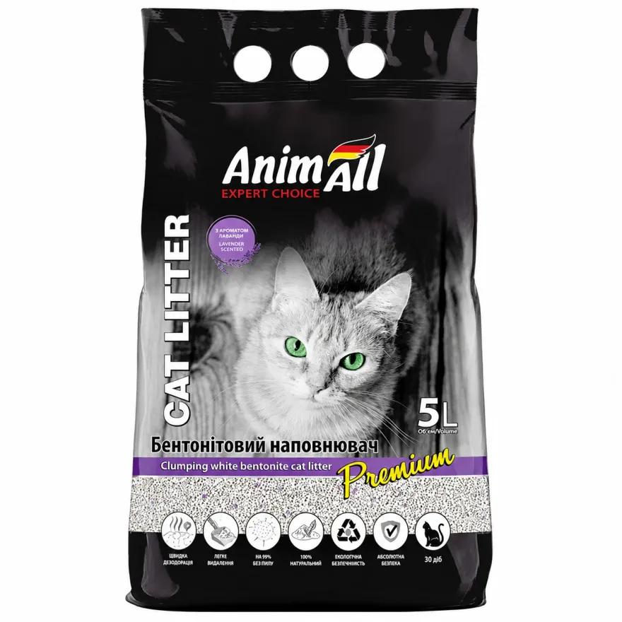 Наповнювач бентонітовий AnimAll з ароматом лаванди 5 л