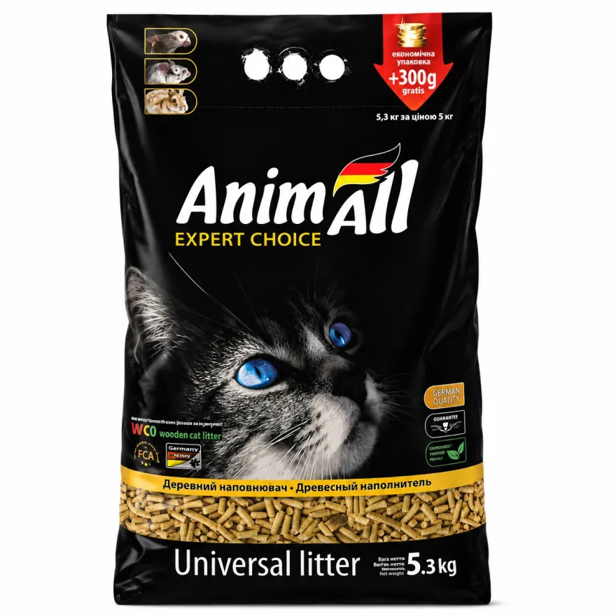 Наповнювач деревний AnimAll без аромату 5,3 кг