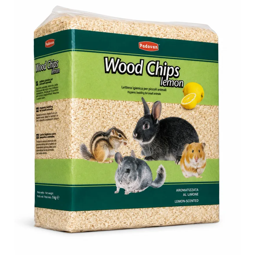 Наповнювач деревний (тирса) Padovan Wood Chips Lemon для гризунів з ароматом лимону 1 кг (14 л)