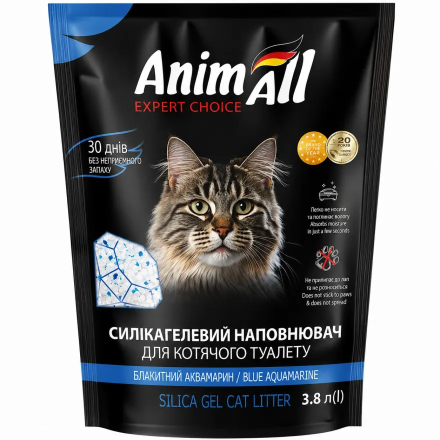 Наповнювач силікагелевий AnimAll "Блакитний аквамарин" 3,8 л