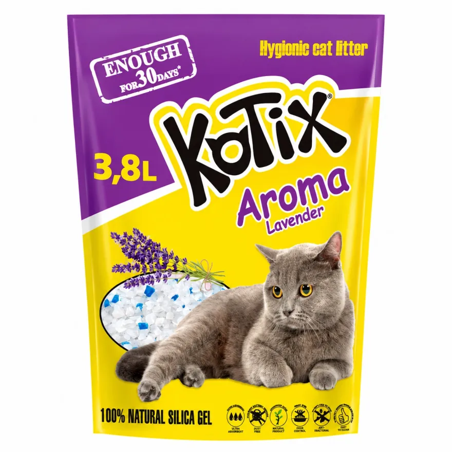 Наповнювач силікагелевий Kotix Lavender з ароматом лаванди 3,8 л