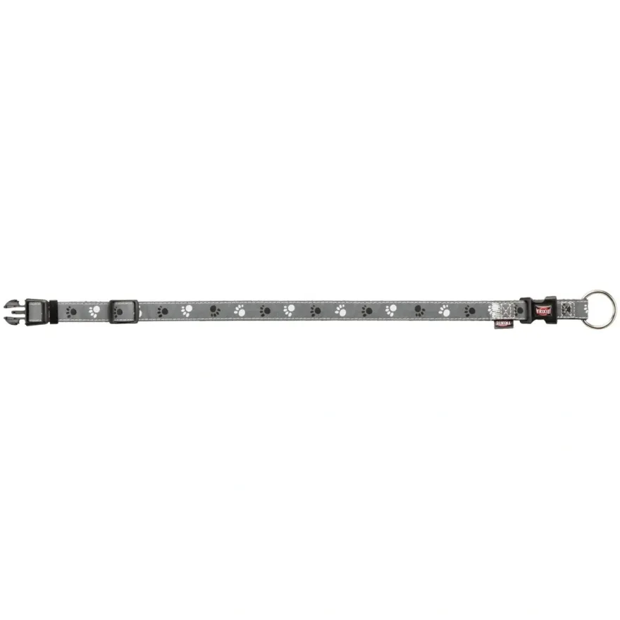 Нашийник для собак Trixie Silver Reflect з лапками XS-S 22-35 см / 15 мм сірий