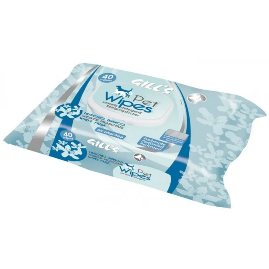 Очищаючі вологі серветки Croci Pet Wipes White Musk для собак і котів з ароматом білого мускусу 40шт
