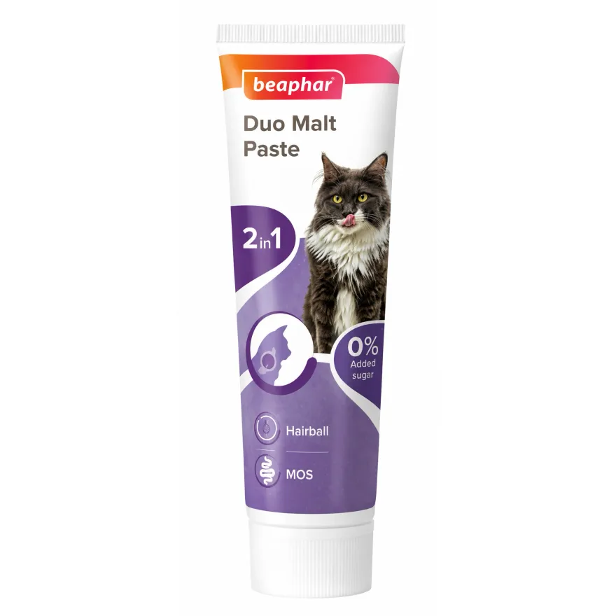 Паста для котів Beaphar Duo Malt Paste для виведення шерсті подвійної дії 100 г