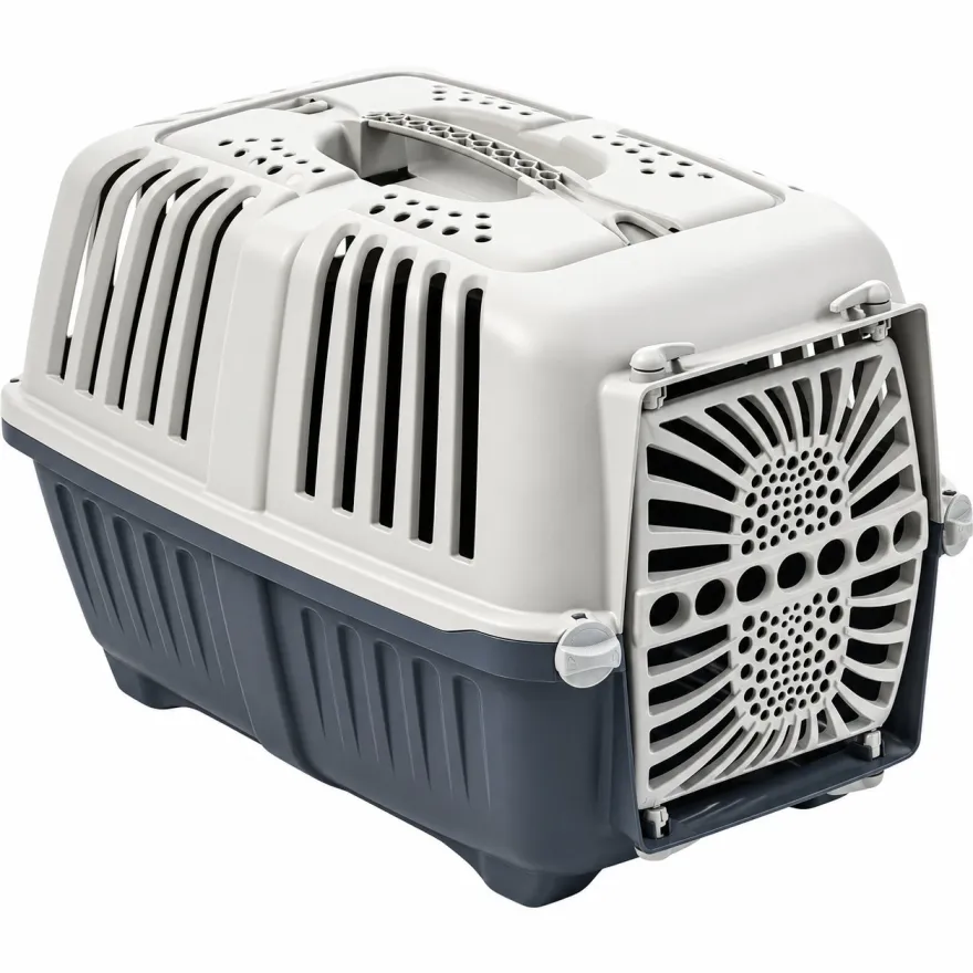 Переноска для котів та собак MPS Eco Pratiko 1 з пластиковими дверцятами 48*32*33 см синя