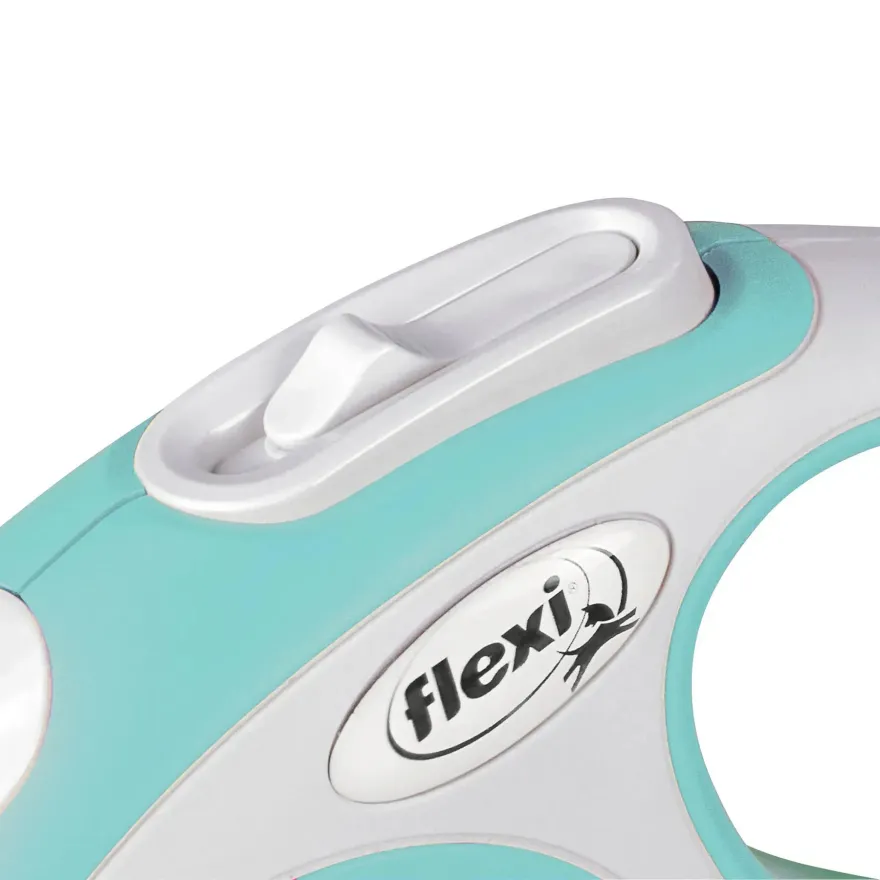 Повідець-рулетка Flexi New Comfort S для собак вагою до 15 кг стрічка 5 м блакитна